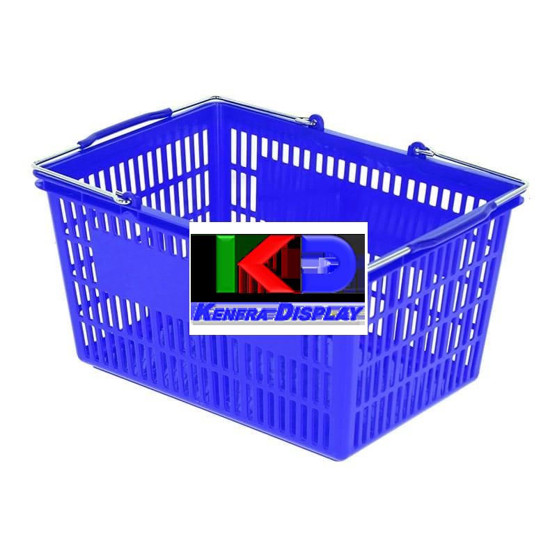 Canasta de mano con mango de alambre-Azul